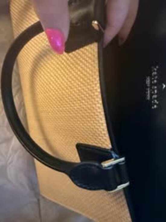 Kate Spade New York Cameron Street Shell Staci Natural Straw  Kate Spade Cameron black w/ woven tan Satchel